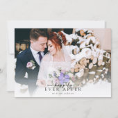 Romantische kalligrafie script foto bruiloft bedankkaart (Voorkant)