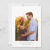 Romantische kalligrafie script foto bruiloft save the date (Achterkant)