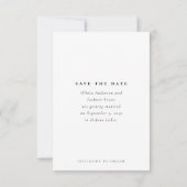 Romantische kalligrafie script fotocollage bruilof save the date (Achterkant)