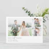 Romantische kalligrafie Script Meerdere foto bruil Bedankkaart (Staand voorkant)