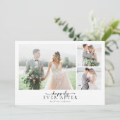 Romantische kalligrafie Script Meerdere foto bruil Bedankkaart (Staand voorkant)