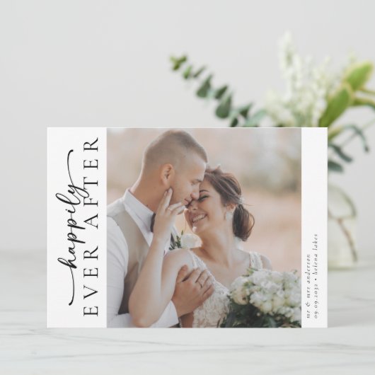 Romantische kalligrafie Script Meerdere foto bruil Bedankkaart (Staand voorkant)