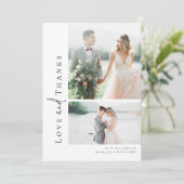 Romantische kalligrafie Script Meerdere foto bruil Bedankkaart (Staand voorkant)