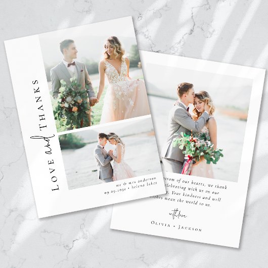 Romantische kalligrafie Script Meerdere foto bruil Bedankkaart