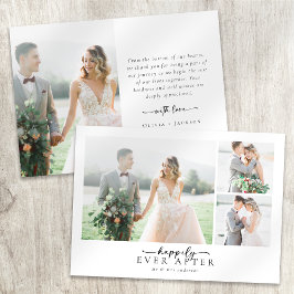 Romantische kalligrafie Script Meerdere foto bruil Bedankkaart