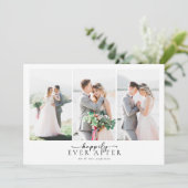 Romantische kalligrafie Script Meerdere foto bruil Bedankkaart (Staand voorkant)