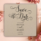 Romantische kalligrafie script rustiek save the date