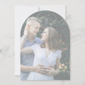 Romantische kalligrafie vervaagde foto boog bruilo kaart (Achterkant)