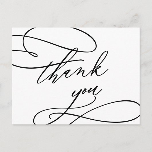 Romantische kalligrafie | Vlaams Dank u Briefkaart (Voorkant)