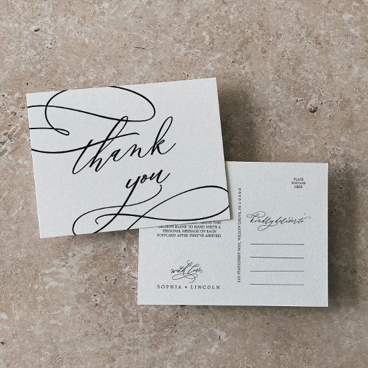 Romantische kalligrafie | Vlaams Dank u Briefkaart