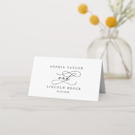 Romantische kalligrafie | Vlaams huwelijk Plaatskaartje (Achterkant)