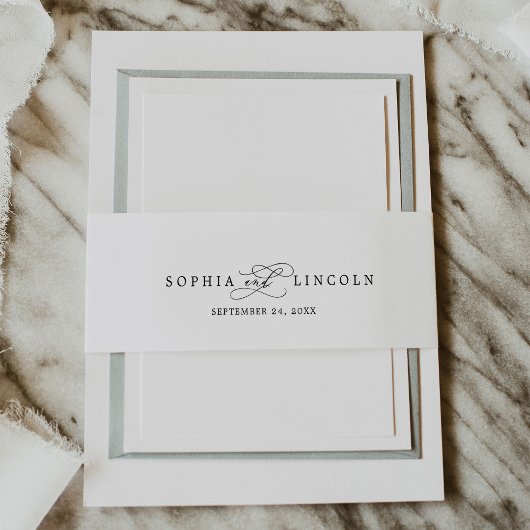 Romantische kalligrafie | Vlaams huwelijk Uitnodigingen Wikkel