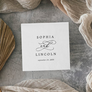 Romantische kalligrafie   Vlaamse huwelijksdatum Servet