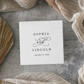 Romantische kalligrafie | Vlaamse huwelijksdatum Servet