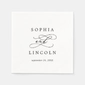 Romantische kalligrafie | Vlaamse huwelijksdatum Servet (Voorkant)