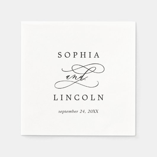 Romantische kalligrafie | Vlaamse huwelijksdatum Servet (Voorkant)