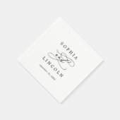 Romantische kalligrafie | Vlaamse huwelijksdatum Servet (Hoek)