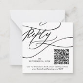 Romantische kalligrafie Vlaanderen QR Code Weddens Notitiekaartje (Voorkant)