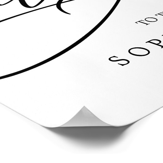 Romantische kalligrafie | Vlourish Welcome Wedding Poster (Hoek)