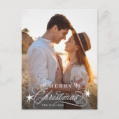 Romantische kalligrafie Vrolijke kerstfoto Briefkaart (Voorkant)