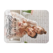 Romantische kalligrafie Vrolijke kerstfoto Magneet (Horizontaal)