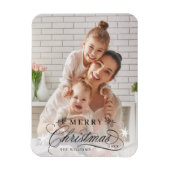 Romantische kalligrafie Vrolijke kerstfoto Magneet (Verticaal)