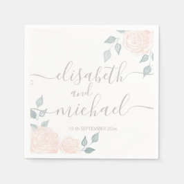 Romantische kalligrafie waterverf boho rozen servet