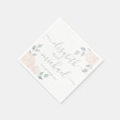 Romantische kalligrafie waterverf boho rozen servet (Hoek)