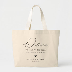 Romantische kalligrafie Welkomstzakken voor bruilo Grote Tote Bag