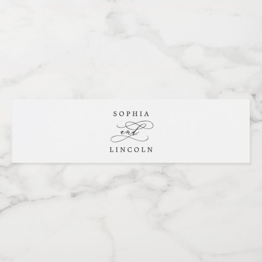 Romantische kalligrafie Wuwvoerfleslabel Waterfles Etiket (Enkel label)