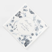 Romantische kalligrafie Zilver en White Floral Wed Servet (Hoek)