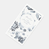 Romantische kalligrafie Zilver en White Floral Wed Servet (Hoek)