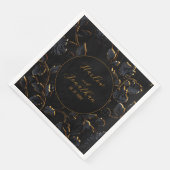 Romantische kalligrafie zwart en gouden bruiloft servet (Hoek)