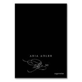 Romantische kalligrafie zwart menu optie plaats ka kaart (Voorkant)