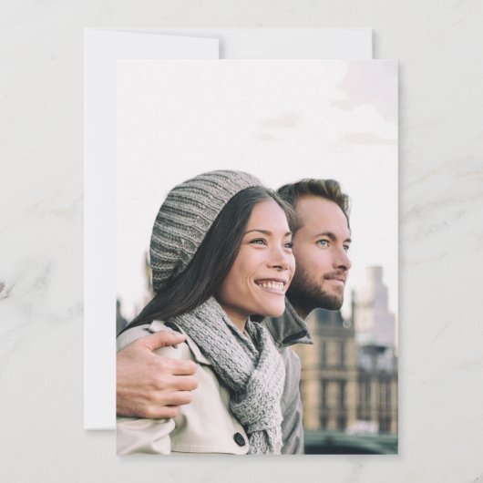 Romantische kalligrafie zwart-wit bruiloft save the date (Achterkant)