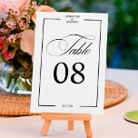 Romantische kalligrafie zwart wit chic tafelnummer<br><div class="desc">Romantische kalligrafie zwart wit chic tafelnummer</div>