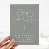 Romantische kalligrafie zwart & wit save the date