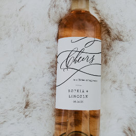 Romantische kalligrafiekaas Wedding Wine Labels Wijn Etiket