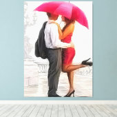 Romantische kans canvas afdruk (Insitu (Houten vloer))