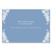 Romantische kant blauw bruiloft accommodatie Kaart (Achterkant)