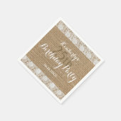 Romantische kant burlap 25e verjaardag Papier serv Servet (Hoek)