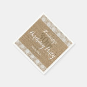 Romantische kant burlap 30e verjaardag Papier serv Servet (Hoek)