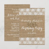 Romantische kant en jute - 30e verjaardagsfeest kaart (Voorkant / Achterkant)