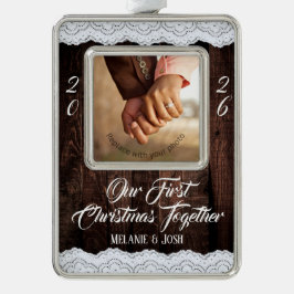 Romantische Kant en Rustiek Hout Landelijke Chic Verzilverd Omlijst Ornament