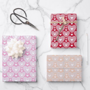 Romantische kant harten Valentijnsdag Inpakpapier Vel