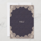  Romantische Kant Paarse Elegant Vrijgezellenfeest Kaart (Achterkant)