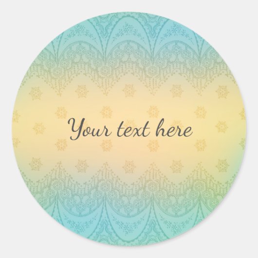 Romantische kant ronde sticker (Voorkant)