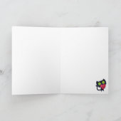 Romantische Kat die Rood Leuk Hart koesteren Feestdagen Kaart (Binnen)