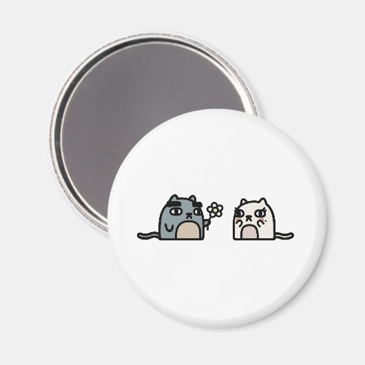 Romantische kat magneet (Voorkant / Achterkant)