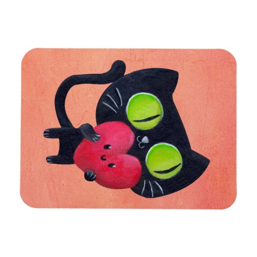 Romantische kat magneet (Horizontaal)